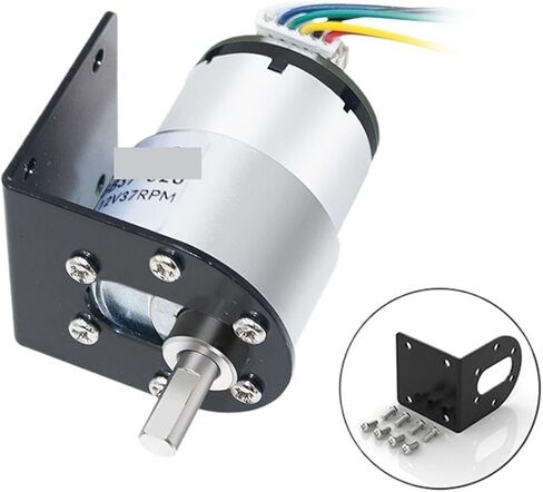 Motor Planetary DC Reduction DC Brushed Motor JGB37-520 Hall Encoder 6V Forward and Reverse High Torque 21KG.CM Gear Motor DC Motor(12rpm) in Kuwait