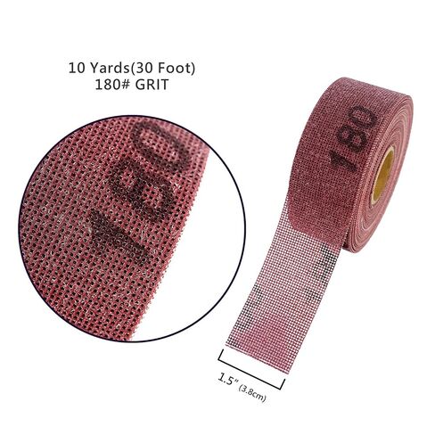 Emery Cloth Roll Grit 180 Plumbers Sanding Cloth, 1.5" X 10 Yards | Open Mesh Double Side Aluminum Oxide Sandpaper Rolls | Ideal for Clean Copper Pipe, Remove Metal Burrs, Wood Lathe Projects in Kuwait