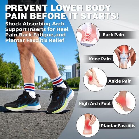 Men's Orthopedic Athletic Outdoor Walking Shoes: Plantar Fasciitis Flat Feet Arch Support for Running Hiking Trail, Slip On Neuropathy Foot Pain Relief Fit Arthritis Black Size 10 in Kuwait