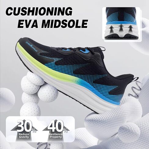 Men's Orthopedic Athletic Outdoor Walking Shoes: Plantar Fasciitis Flat Feet Arch Support for Running Hiking Trail, Slip On Neuropathy Foot Pain Relief Fit Arthritis Black Size 10 in Kuwait