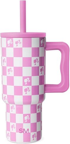 Simple Modern Barbie Kids Tumbler with Straw & Handle | 24oz | Trek Kids Water Bottle, Toddler Cup | Insulated Stainless Steel, Spill-Proof Straw Lid | Checkmate in Kuwait