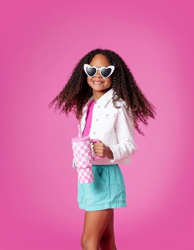 Simple Modern Barbie Kids Tumbler with Straw & Handle | 24oz | Trek Kids Water Bottle, Toddler Cup | Insulated Stainless Steel, Spill-Proof Straw Lid | Checkmate in Kuwait
