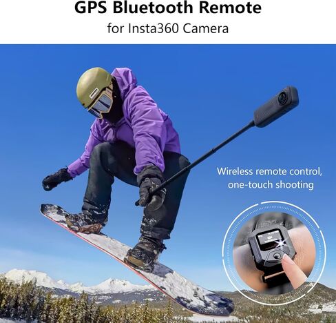 GPS Wireless Remote Control +Wrist Strap Adjustable Leather Lanyard for Insta360 X5/X4/X3/Go 3S/ACE pro 2 Accessories in Kuwait