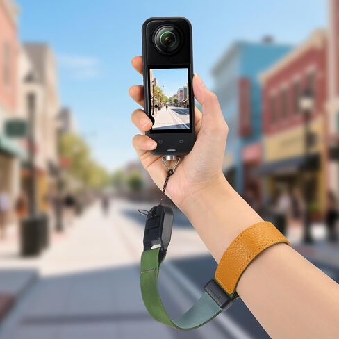 GPS Wireless Remote Control +Wrist Strap Adjustable Leather Lanyard for Insta360 X5/X4/X3/Go 3S/ACE pro 2 Accessories in Kuwait