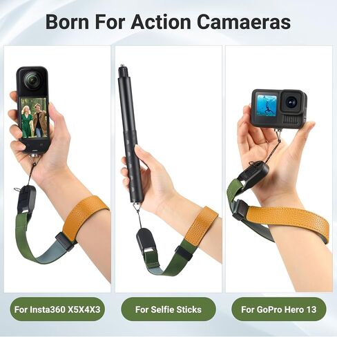GPS Wireless Remote Control +Wrist Strap Adjustable Leather Lanyard for Insta360 X5/X4/X3/Go 3S/ACE pro 2 Accessories in Kuwait