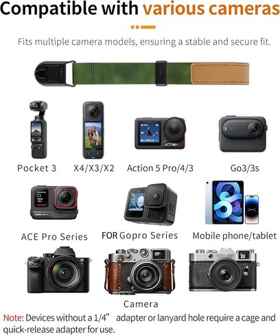 GPS Wireless Remote Control +Wrist Strap Adjustable Leather Lanyard for Insta360 X5/X4/X3/Go 3S/ACE pro 2 Accessories in Kuwait