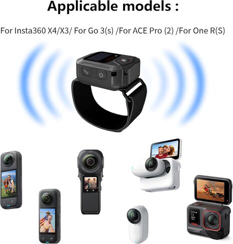 GPS Wireless Remote Control +Wrist Strap Adjustable Leather Lanyard for Insta360 X5/X4/X3/Go 3S/ACE pro 2 Accessories in Kuwait