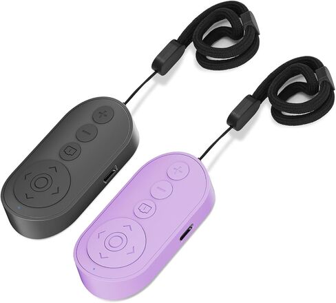 Wireless Camera Remote Control with Zoom in/Out for Android & iPhone,Versatile Shutter with Front/Rear Camera Switch,Vlogging Accessories Remote for TikTok Video & Photo,Black/Purple in Kuwait