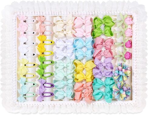POVETIRE Bow Holder for Girls Hair Bows Hair Bow Organizer Pink Wood | Hair Accessories Organizer Storage Stand Display Decors Baby Nursery Toddler Girls in Kuwait