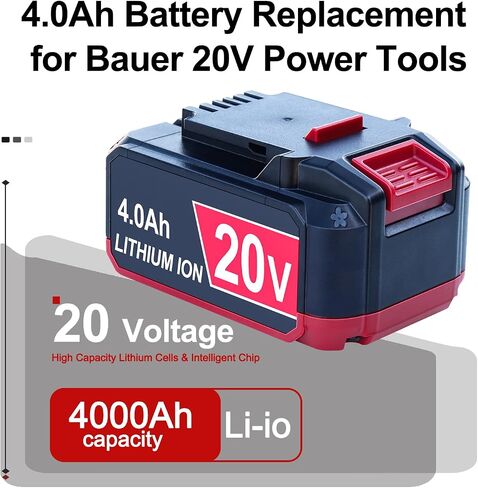 DTK Replacement for Bauer 20V Battery 4.0Ah Capacity Batteries 2 Packs in Kuwait