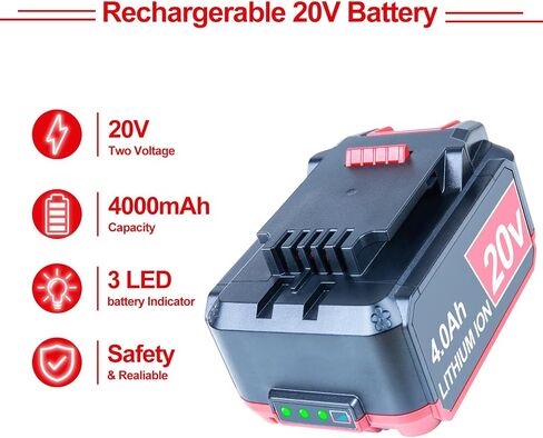 DTK Replacement for Bauer 20V Battery 4.0Ah Capacity Batteries 2 Packs in Kuwait