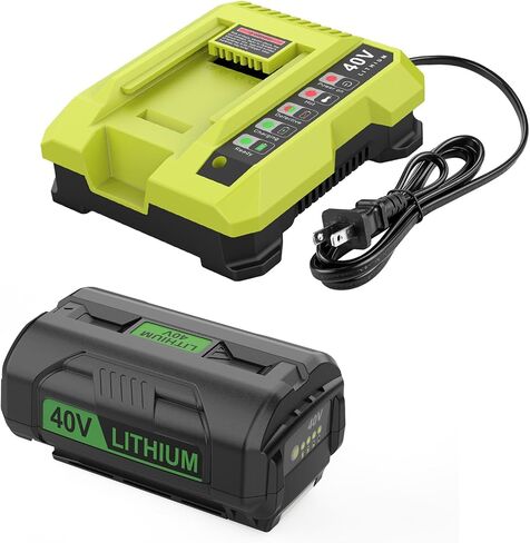 40V 6.5Ah Replacement for Ryobi 40V Battery and Charger Kit Compatible with Ryobi Battery 40 Volt OP4026 OP40601 OP4050A OP4040 OP4030 OP4050 with OP401 40 Volt Charger in Kuwait