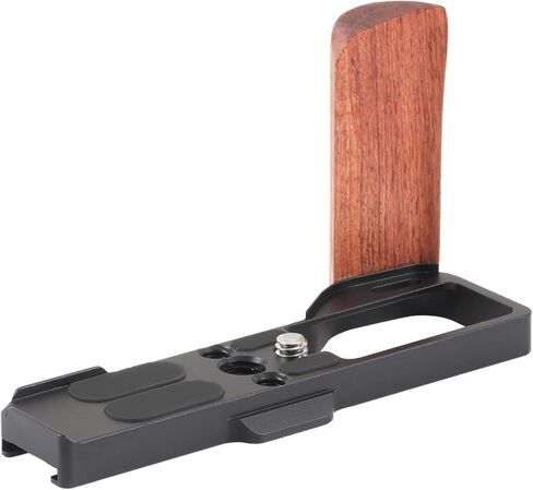 Fotga Lightweight Wooden L-Shape Side Hand Grip Handle Grip for Ricoh GRIV GR4 Digital Camera,Compatible Arca Swiss Tripod | 1/4"-20 and 3/8"-16 Mount for Tripod,Cold Shoe on Bottom in Kuwait