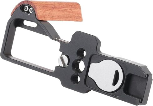 Fotga Lightweight Wooden L-Shape Side Hand Grip Handle Grip for Ricoh GRIV GR4 Digital Camera,Compatible Arca Swiss Tripod | 1/4"-20 and 3/8"-16 Mount for Tripod,Cold Shoe on Bottom in Kuwait