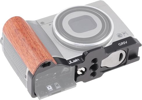 Fotga Lightweight Wooden L-Shape Side Hand Grip Handle Grip for Ricoh GRIV GR4 Digital Camera,Compatible Arca Swiss Tripod | 1/4"-20 and 3/8"-16 Mount for Tripod,Cold Shoe on Bottom in Kuwait