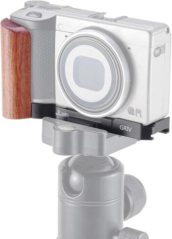 Fotga Lightweight Wooden L-Shape Side Hand Grip Handle Grip for Ricoh GRIV GR4 Digital Camera,Compatible Arca Swiss Tripod | 1/4"-20 and 3/8"-16 Mount for Tripod,Cold Shoe on Bottom in Kuwait