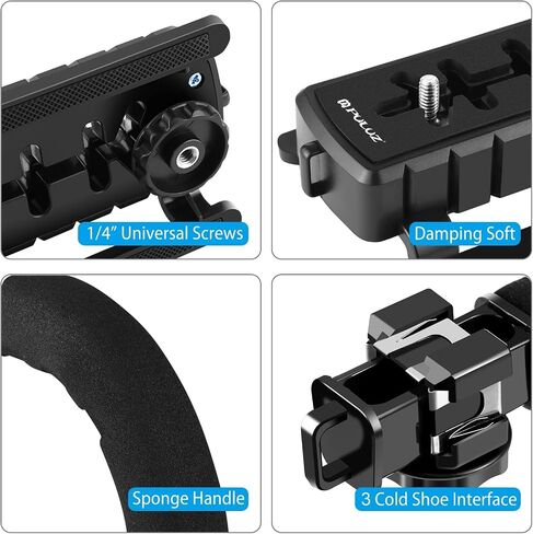 C-Shaped Camera Bracket, PULUZ Plastic U Shape Handle Stabilizer Grip Stabilizing Steadicam Low Position Shooting System with Cold Shoe for DSLR SLR Point and Shoot Cameras & Video Camcorders DC in Kuwait
