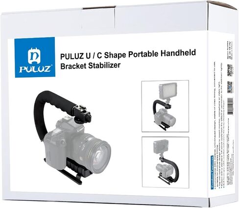 C-Shaped Camera Bracket, PULUZ Plastic U Shape Handle Stabilizer Grip Stabilizing Steadicam Low Position Shooting System with Cold Shoe for DSLR SLR Point and Shoot Cameras & Video Camcorders DC in Kuwait