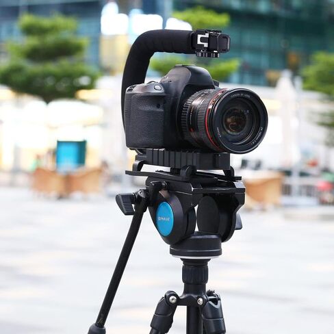C-Shaped Camera Bracket, PULUZ Plastic U Shape Handle Stabilizer Grip Stabilizing Steadicam Low Position Shooting System with Cold Shoe for DSLR SLR Point and Shoot Cameras & Video Camcorders DC in Kuwait