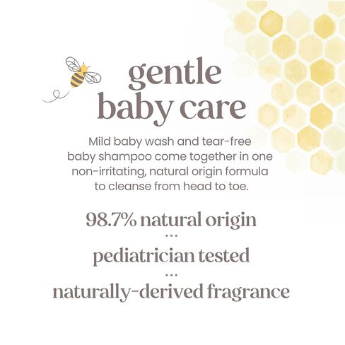 Burt's Bees Baby Sensitive Foaming Shampoo and Wash, Fragrance Free, Tear Free, Pediatrician Tested, 97.5% Natural Origin, 8.4 Fluid Ounces, Pack of 3 in Kuwait