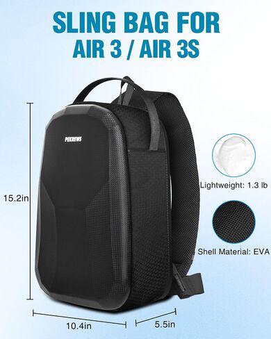 Air 3S Case, for DJI RC 2, RC-N3/N2 Remote Controller, Drone Bag | Waterproof, Drone Sling Backpack, for DJI Air 3 Fly More Combo Accessories, Hardshell Crossbody Bag, Travel Drone Backpack in Kuwait