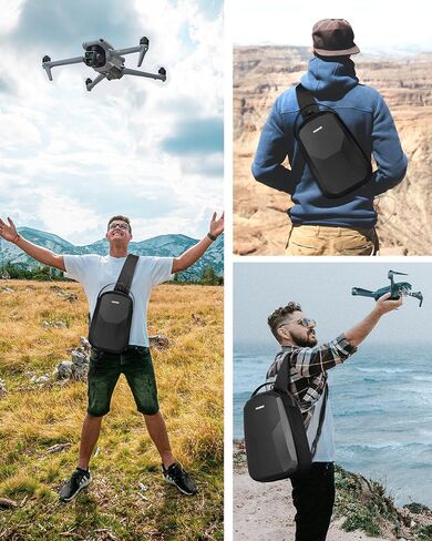 Air 3S Case, for DJI RC 2, RC-N3/N2 Remote Controller, Drone Bag | Waterproof, Drone Sling Backpack, for DJI Air 3 Fly More Combo Accessories, Hardshell Crossbody Bag, Travel Drone Backpack in Kuwait