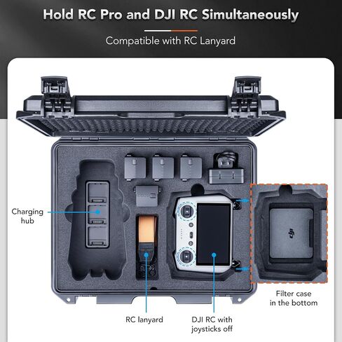 Lykus Titan M350 Waterproof Hard Case for DJI Mavic 3 Pro/Classic, RC Pro and DJI RC Simultaneously, Support RC Lanyard [CASE ONLY] in Kuwait