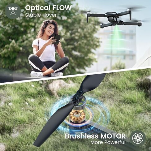 Holy Stone FPV Drone with 1080P HD Camera for Beginner Adults and Kids, HS280D Foldable RC Quadcopter with Brushless Motor, Optical Flow, Tap Fly, Voice Control, Gesture Selfie, 2 Modular Batteries in Kuwait