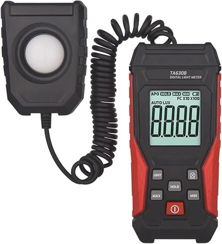 TA630A TA630B 0.1-200000Lux/0.01-20000FC Digital Illuminance Lux Meter LCD | Wide-range sensor measures illuminance in Lux or FC with clear display, data hold and portable operation(TA630B) in Kuwait