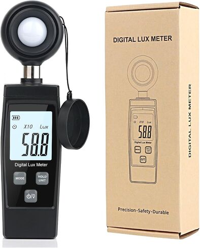 Digital Lux Light Meter for Illuminance Photography and LED Testing | Wide-range sensor measures illuminance in Lux or FC with clear display, data hold and portable operation in Kuwait