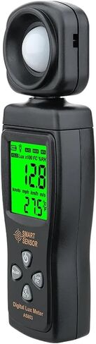 AS803 1-200000Lux Digital Illuminance Lux Meter Display | Wide-range sensor measures illuminance in Lux or FC with clear display, data hold and portable operation in Kuwait
