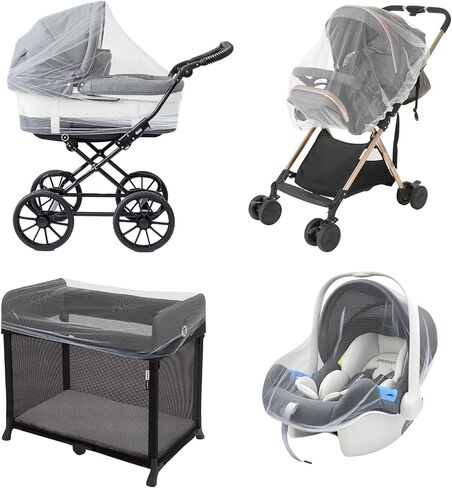 Baby Mosquito Net for Stroller, Perfect Bug Net for Strollers, Bassinets, Cradles, Playards, Pack N Plays and Portable Mini Crib, Baby Insect Netting Cover, White in Kuwait