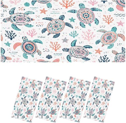 4 Pack Light Covers for Ceiling Lights Magnetic Fluorescent Light Covers for Classroom Seamless cute sea turtles for kids design fabric textile apparel Ceiling Lamp Shade for Home Office School in Kuwait
