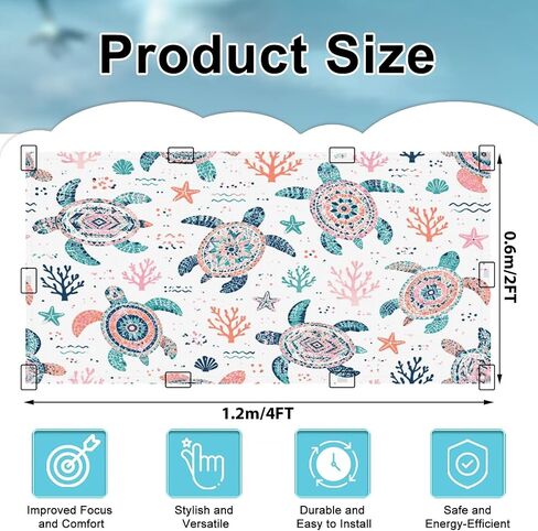 4 Pack Light Covers for Ceiling Lights Magnetic Fluorescent Light Covers for Classroom Seamless cute sea turtles for kids design fabric textile apparel Ceiling Lamp Shade for Home Office School in Kuwait