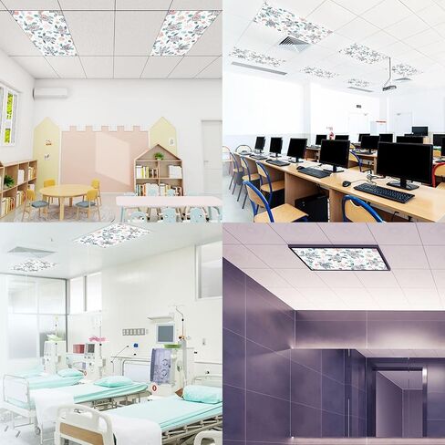 4 Pack Light Covers for Ceiling Lights Magnetic Fluorescent Light Covers for Classroom Seamless cute sea turtles for kids design fabric textile apparel Ceiling Lamp Shade for Home Office School in Kuwait