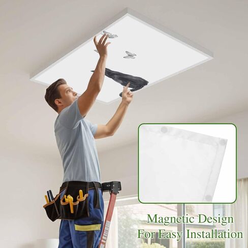 Fluorescent Light Covers, Funny Black Cat Magnetic Light Covers for Ceiling Lights, Vintage Simple Cats Grey Butterfly Animals Fluorescent Ceiling Shade for Classroom Bedroom Office 4x2Ft x 4PCS in Kuwait
