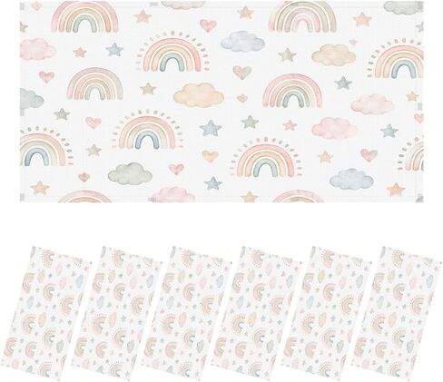 6 Pack Light Covers for Ceiling Lights Magnetic Fluorescent Light Covers for Classroom Watercolor Childish Boho Seamless Rainbows Ceiling Lamp Shade for Home Office School in Kuwait