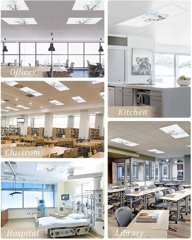 Magnetic Light Cover for Classroom Drop Ceiling, 1 Pack 4x2 Ft Cartoon Animals Fluorescent Light Covers for Office Home Ceiling Light Modern Sweet Big Ears Elephant Lampshade in Kuwait