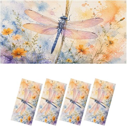 4 Pack Light Covers for Ceiling Lights Magnetic Fluorescent Light Covers for Classroom Dragonfly Watercolor Style Aquarelle Dragonfly for Ceiling Lamp Shade for Home Office School in Kuwait