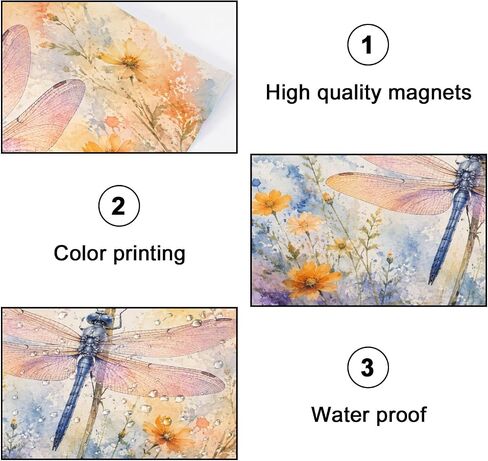 4 Pack Light Covers for Ceiling Lights Magnetic Fluorescent Light Covers for Classroom Dragonfly Watercolor Style Aquarelle Dragonfly for Ceiling Lamp Shade for Home Office School in Kuwait