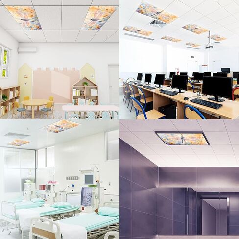 4 Pack Light Covers for Ceiling Lights Magnetic Fluorescent Light Covers for Classroom Dragonfly Watercolor Style Aquarelle Dragonfly for Ceiling Lamp Shade for Home Office School in Kuwait