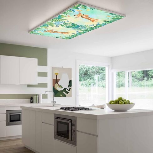 Fluorescent Light Covers for Ceiling Lights Classroom, Cartoon Giraffes Botanical 4x2Ft Led Magnetic Light Fixture Cover for Office,Bathroom,Kitchen, 4 Pack, Summer Watercolor Leaves Butterflies in Kuwait