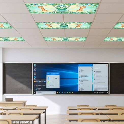 Fluorescent Light Covers for Ceiling Lights Classroom, Cartoon Giraffes Botanical 4x2Ft Led Magnetic Light Fixture Cover for Office,Bathroom,Kitchen, 4 Pack, Summer Watercolor Leaves Butterflies in Kuwait
