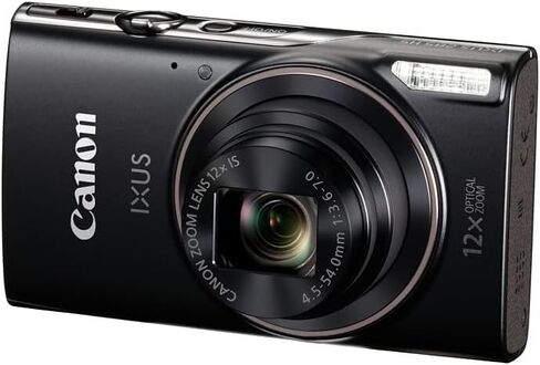 Canon PowerShot IXUS 285 HS A Digital Camera 12x & Tripod (Black) Bundle | For Photography & Video | 12x Optical Zoom + 64GB Memory Card + Cleaning Kit + Case + More in Kuwait