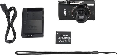 Canon PowerShot IXUS 285 HS A Digital Camera 12x & Tripod (Black) Bundle | For Photography & Video | 12x Optical Zoom + 64GB Memory Card + Cleaning Kit + Case + More in Kuwait