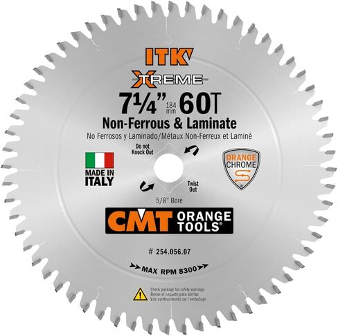 CMT Orange Tools 254.096.12 - Non-Ferrous&Laminate Saw Blade D=12 B=1 ß=TCG K=0.102 P=0.071 a=-6 | Carbide Tipped | Precision Cutting | Aluminum Compatible | Laminate Cutting | Fine Finish in Kuwait