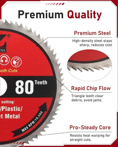 ZORUNNA 6Pcs 3 Inch Circular Saw Blade, 36T Wood Cut Off Wheel | Fast Clean Cutting with Tungsten Carbide Tipped, With 7/16" Arbor and 3/8" Bushing, for Plywood Plastic PVC Aluminum in Kuwait