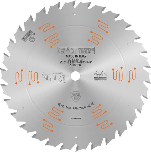 CMT Orange Tools 203.630.10 - Heavy-Duty Glue Line Ripping Blade HW D=10 B=5/8 Z30 K=0.126 P=0.087 a=12 in Kuwait