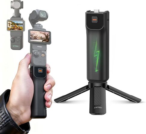 Pocket 3 Battery Handle&Tripod for DJI Osmo Pocket 3 | Xtra Muse Accessories,5000mAh Fast Charger 22.5W Portable Power, 6hr Battery Life (Charging Time:35 min Camera, 80min Self) in Kuwait
