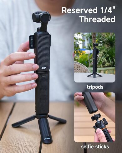 Pocket 3 Battery Handle&Tripod for DJI Osmo Pocket 3 | Xtra Muse Accessories,5000mAh Fast Charger 22.5W Portable Power, 6hr Battery Life (Charging Time:35 min Camera, 80min Self) in Kuwait